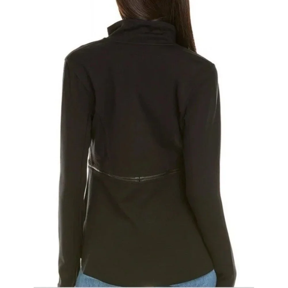 Cabi Relax Convertible Stretch Ponte Knit Long Black Zip Jacket 5655 Sz Medium - Picture 2 of 14